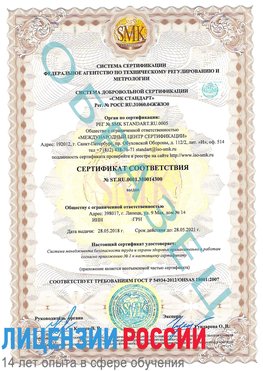 Образец сертификата соответствия Красновишерск Сертификат OHSAS 18001